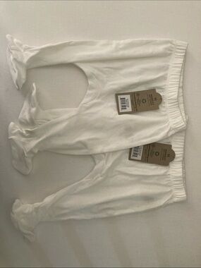 The Honest Company White Footed Baby Pants - 2 Pack